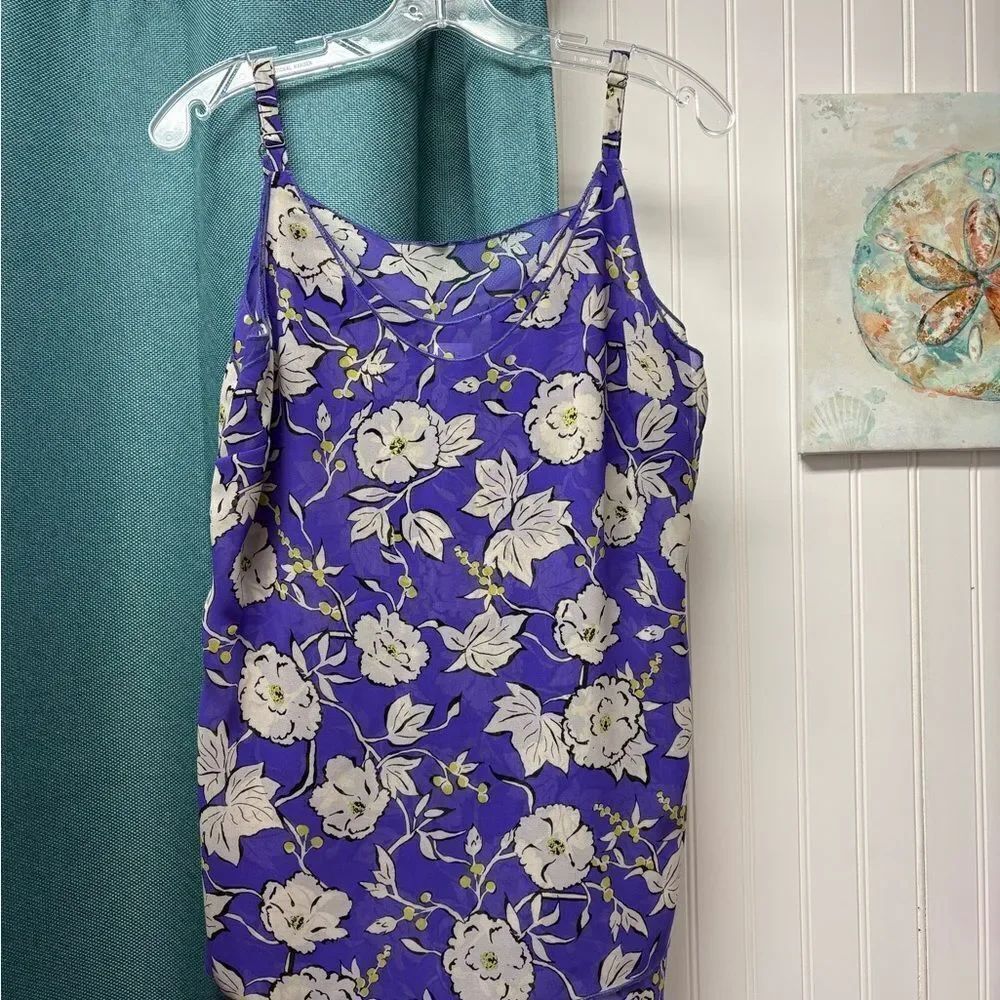CAbi Purple, Black & White Blouse Size M